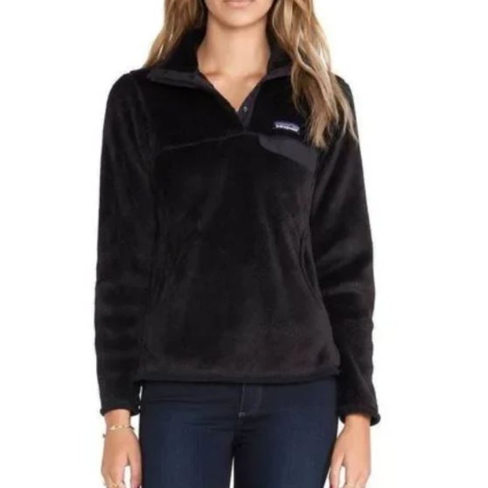 Patagonia Women's Re-Tool Snap-T® Fleece Pullover black size Large VGUC